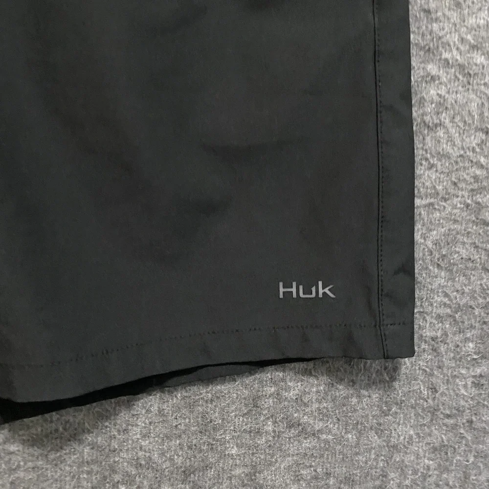 Huk Performance Fishing Shorts Mens XXL Black Swim Trunks‎ Mesh Lined Drawstring